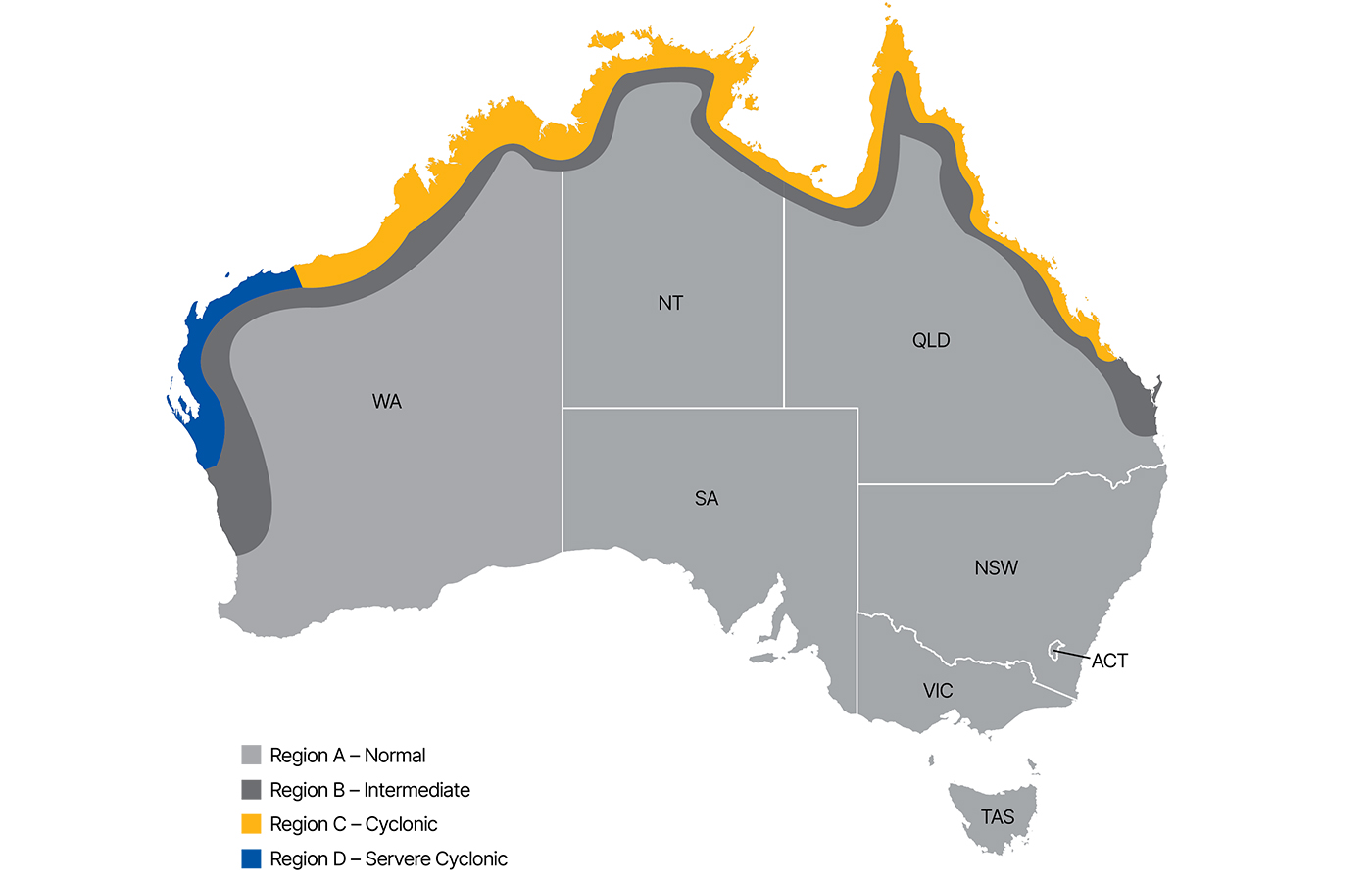 Map of Australian Wind Regions